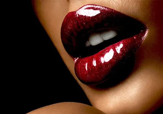 Glossy dark beauty editorial detail